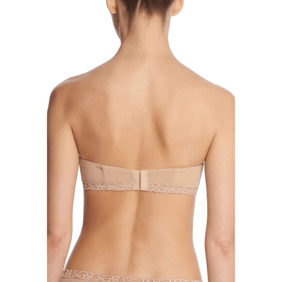 Natori Pure Luxe Strapless Bra Womens 34D Beige Convertible Underwire Contour - Picture 2 of 12